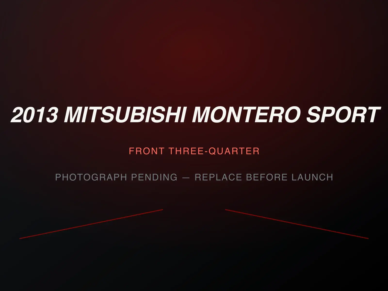 2013 Mitsubishi Montero Sport — image 1